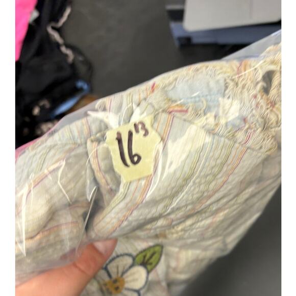 Nick & Mo Blazer Jacket Womens Small Beige Striped Embroidered Seersucker Boho - Picture 6 of 6